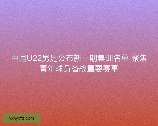 中国U22男足公布新一期集训名单 聚焦青年球员备战重要赛事